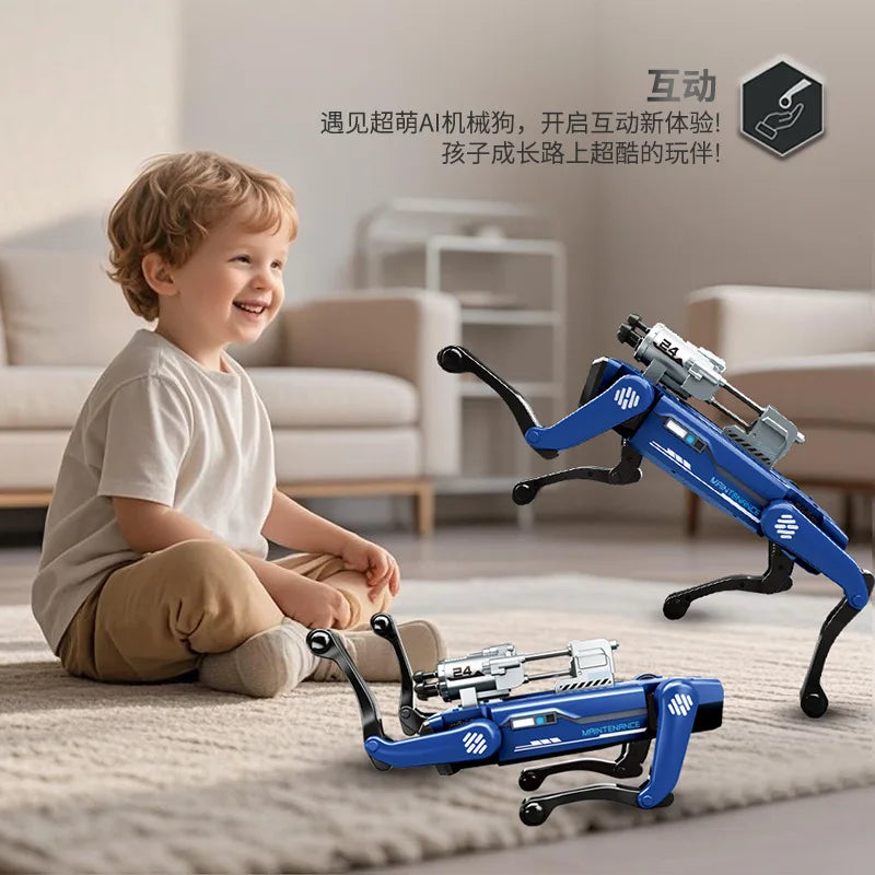 Perro Robot Bombero Inteligente con IA - Mascota Electrónica - Interacción por Voz - Control Remoto - Juguete para Niños