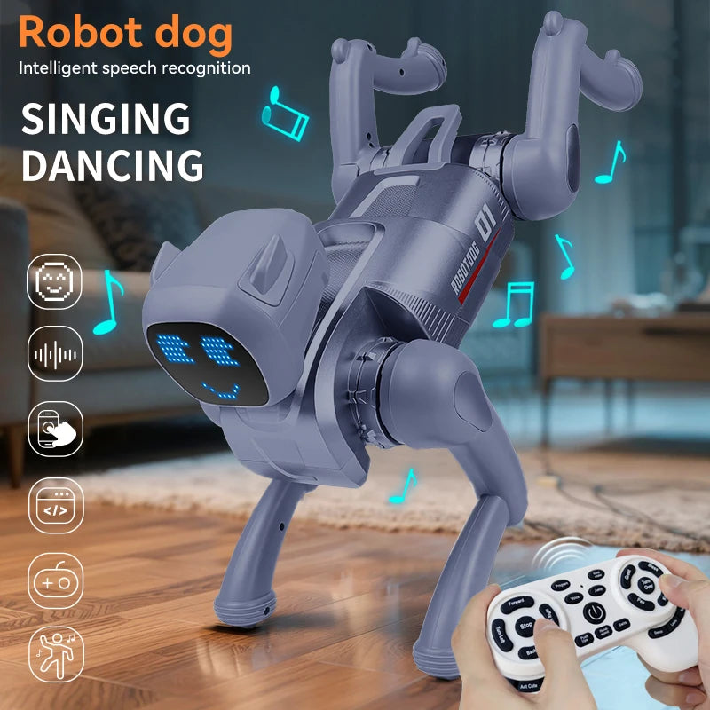Perro Robot Inteligente - Control Remoto 2.4G y APP - Diálogo por Voz - Programable - Simulación Smart