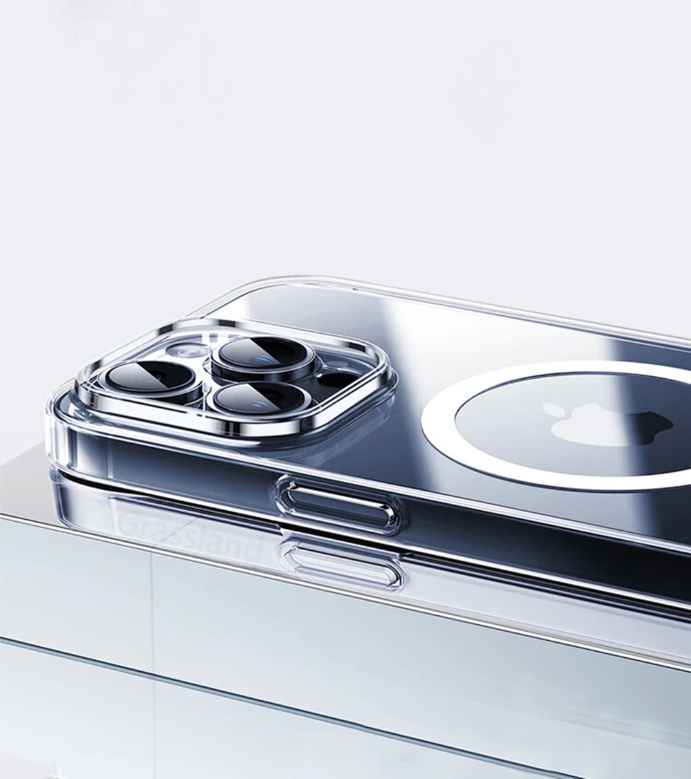 Funda transparente con carga magnética inalámbrica – compatible con MagSafe para iPhone