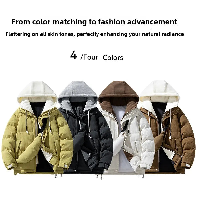 Campera acolchada juvenil con capucha – gruesa, casual y cálida para otoño/invierno