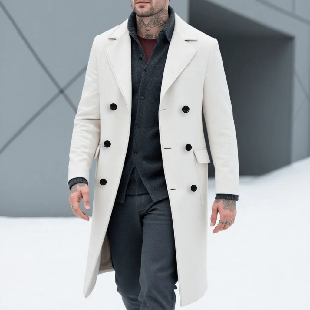 Abrigo de lana doble botonadura – elegante y cálido