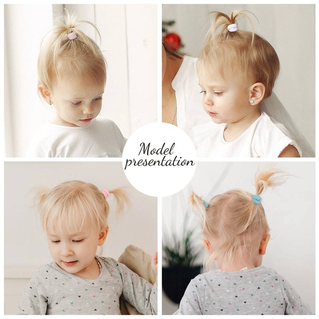 Set de 20/50 ligas elásticas para cabello – scrunchies y bandas de colores para niñas