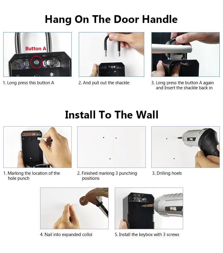 Caja de seguridad inteligente YRHAND TTlock – contraseña, huella digital y WiFi
