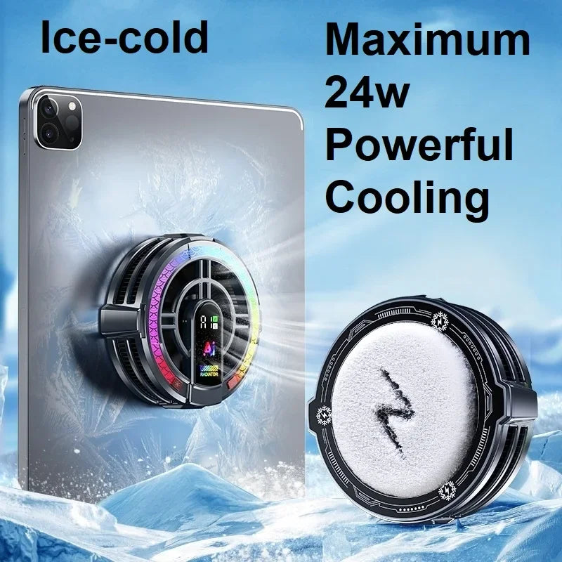 Enfriador TH06 24W Semiconductor para Tablet - Gran Área - Enfriamiento Potente - Magnético RGB - Para Tablet/Teléfonos Gaming - Con Luces LED