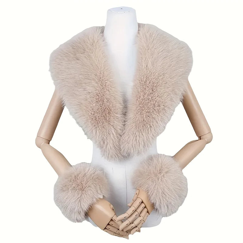 Vestido retro elegante con cuello y ribete de piel sintética – conjunto formal vintage para mujer