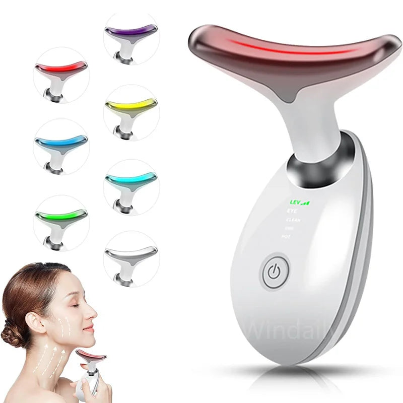 Dispositivo de belleza facial – masajeador para lifting y cuidado del cuello con 7 colores