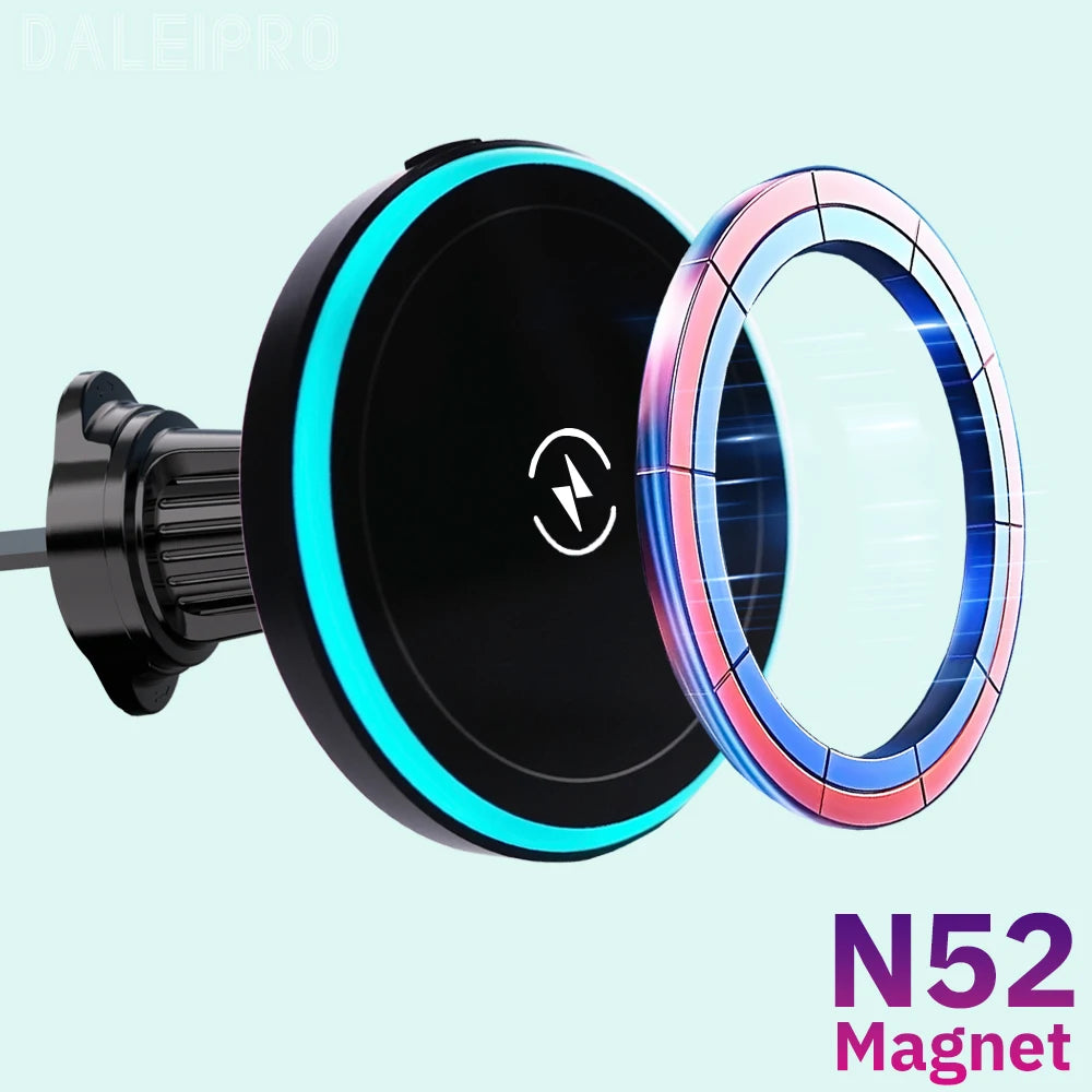 Soporte Magnético para Auto con Carga Inalámbrica 15W y Enfriamiento