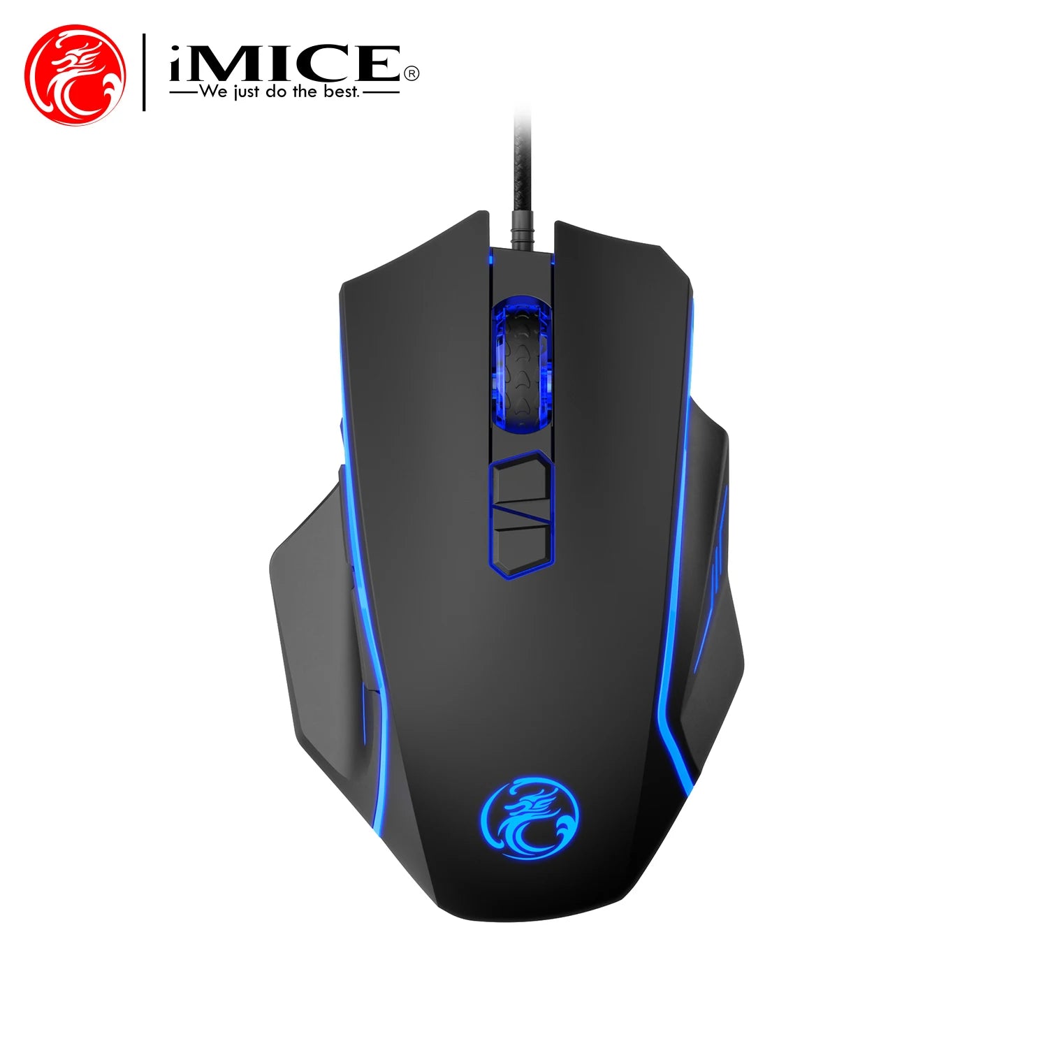 Mouse gaming con cable – retroiluminación y DPI ajustable 2400-7200