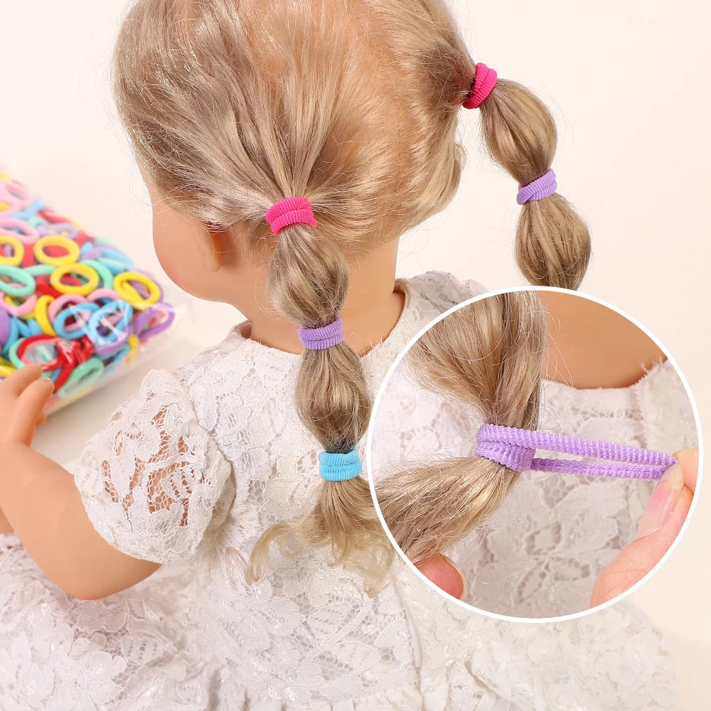 Set de 20/50 ligas elásticas para cabello – scrunchies y bandas de colores para niñas