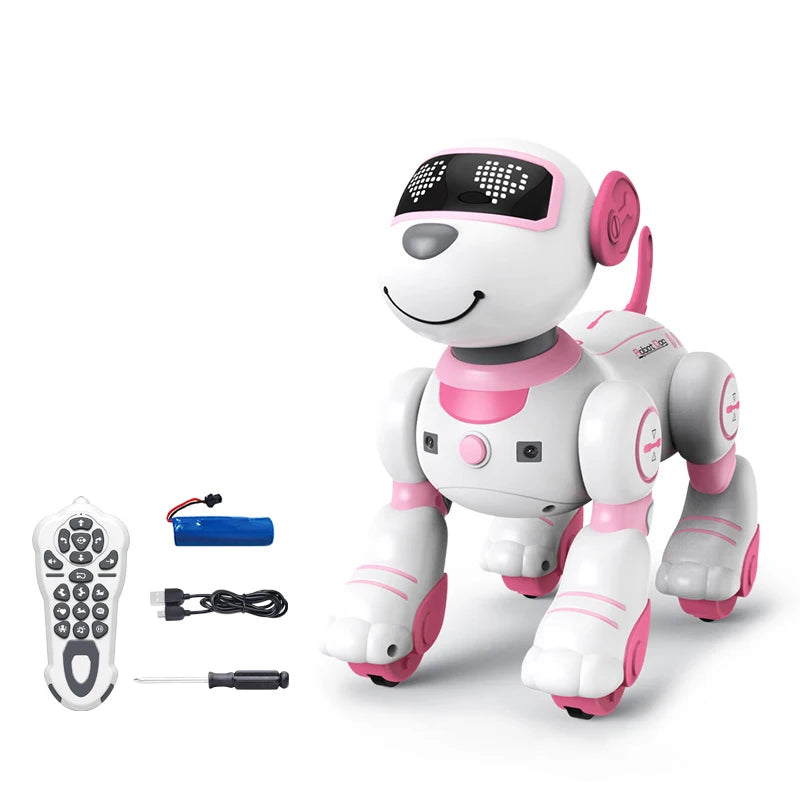 Perro Robot Inteligente con Control Remoto - Acrobacias Electrónicas - Comandos de Voz - Programable - Sensor Táctil - Música y Canciones - Juguete para Niños