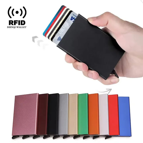 Billetera minimalista RFID – metal delgado y pop-up para hombres y mujeres