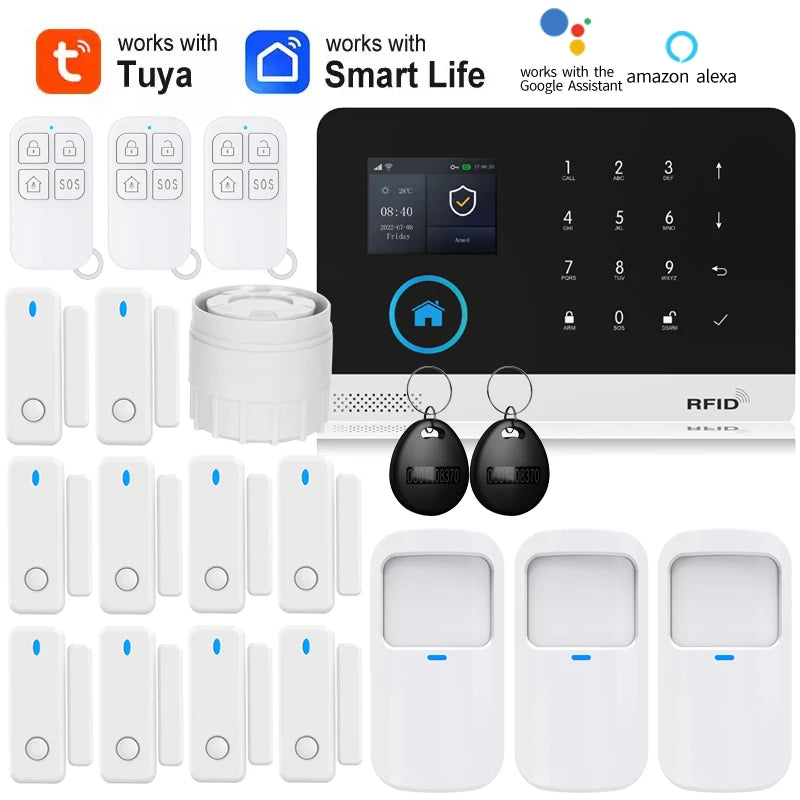 Sirena inteligente solar para hogar – sistema de alarma Tuya WiFi GSM con sensor PIR