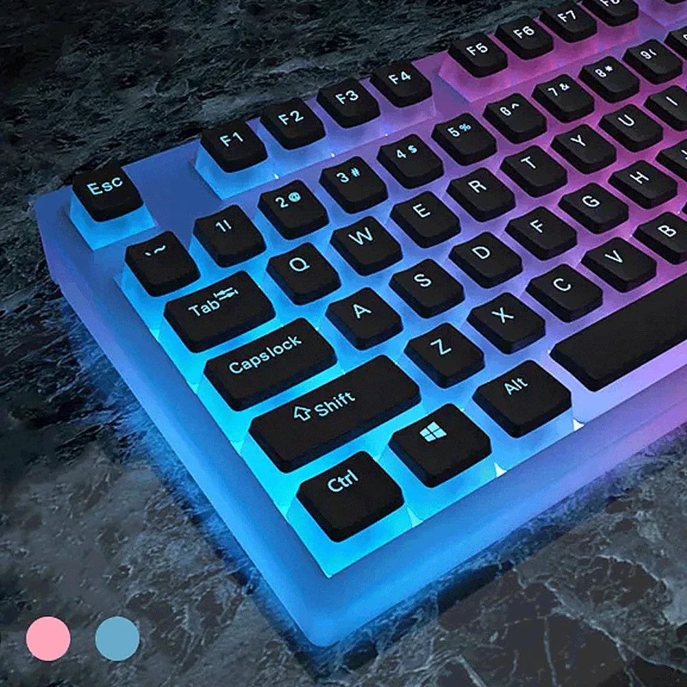 Set de keycaps PBT OEM – 129 teclas transparentes estilo pudding para teclado mecánico