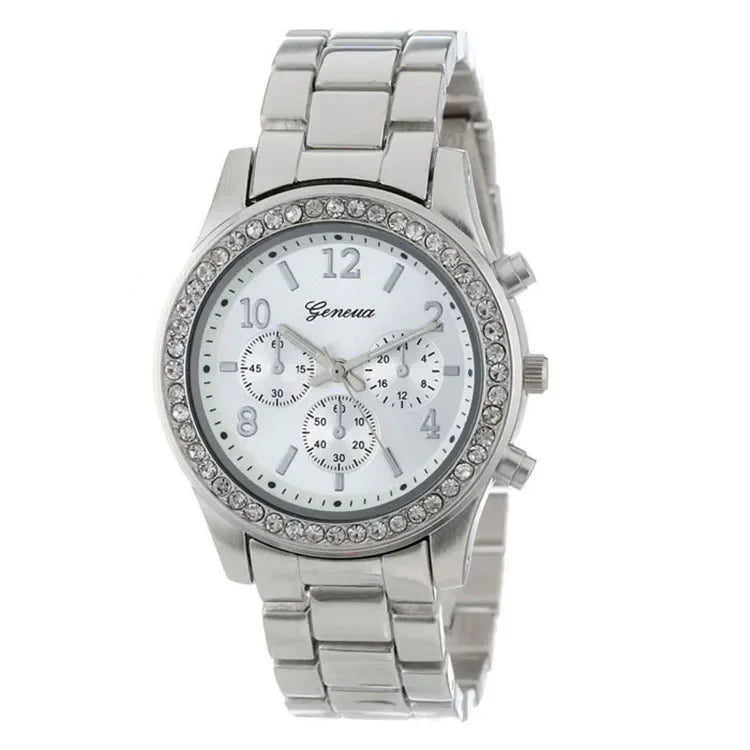Reloj mujer con diamantes – lujo y estilo en acero inoxidable y oro rosa