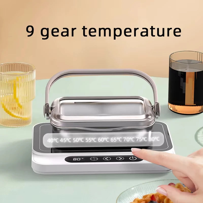 Calentador de Tazas 50W - Placa Caliente Eléctrica - 9 Niveles de Temperatura - Posavasos Calentador - Para Lonchera, Leche, Café - Hogar y Oficina