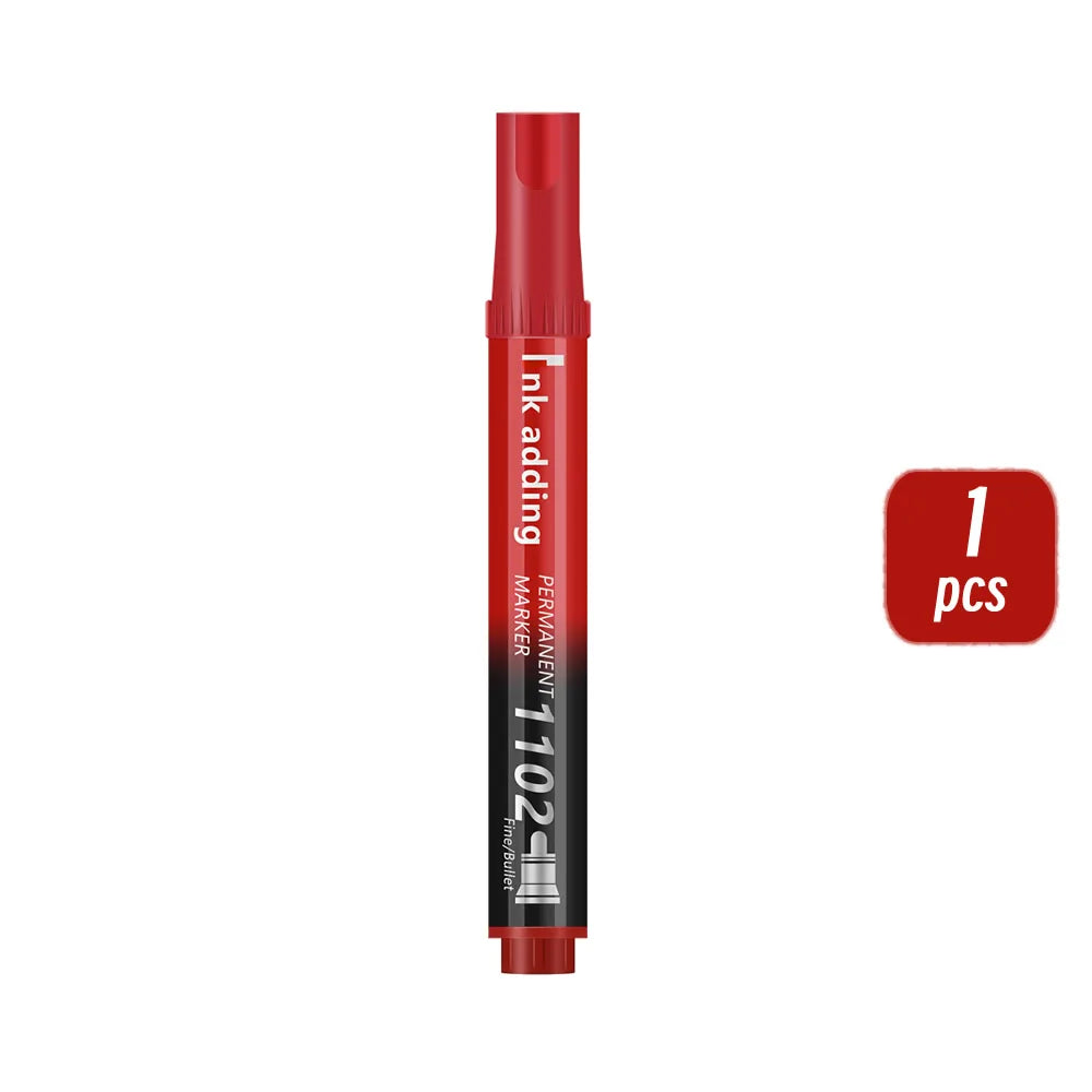 Set marcador permanente 2mm – tinta roja, azul y negra, punta fina y rápido secado