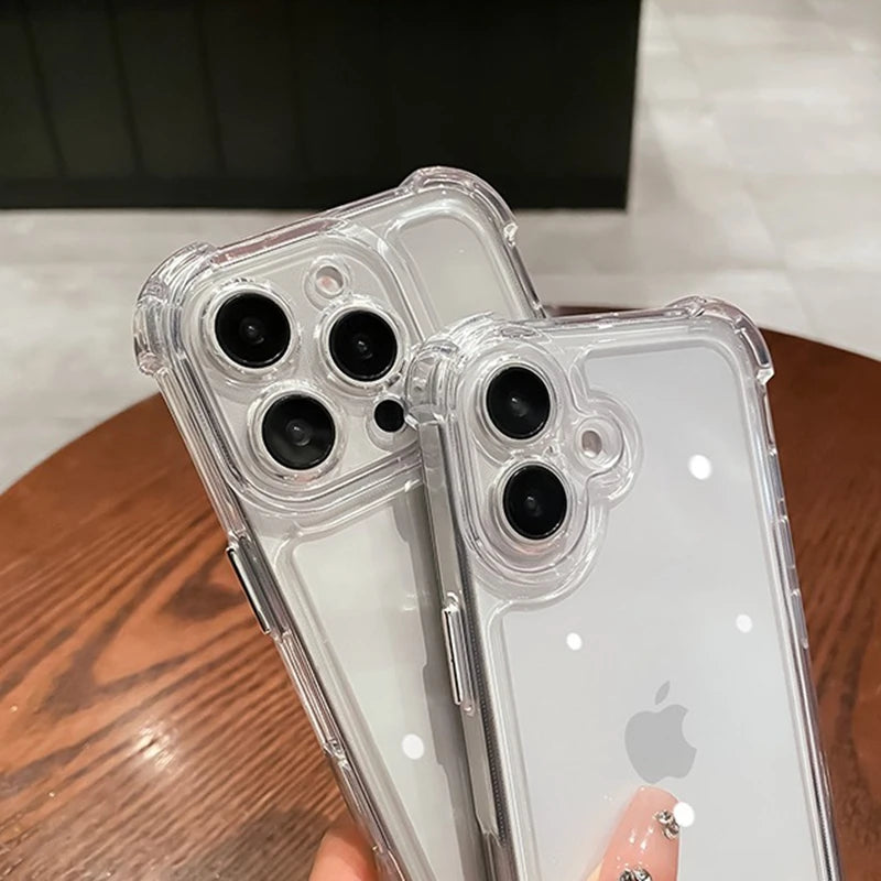 Funda transparente de lujo para iPhone – protección con airbag y diseño ultradelgado