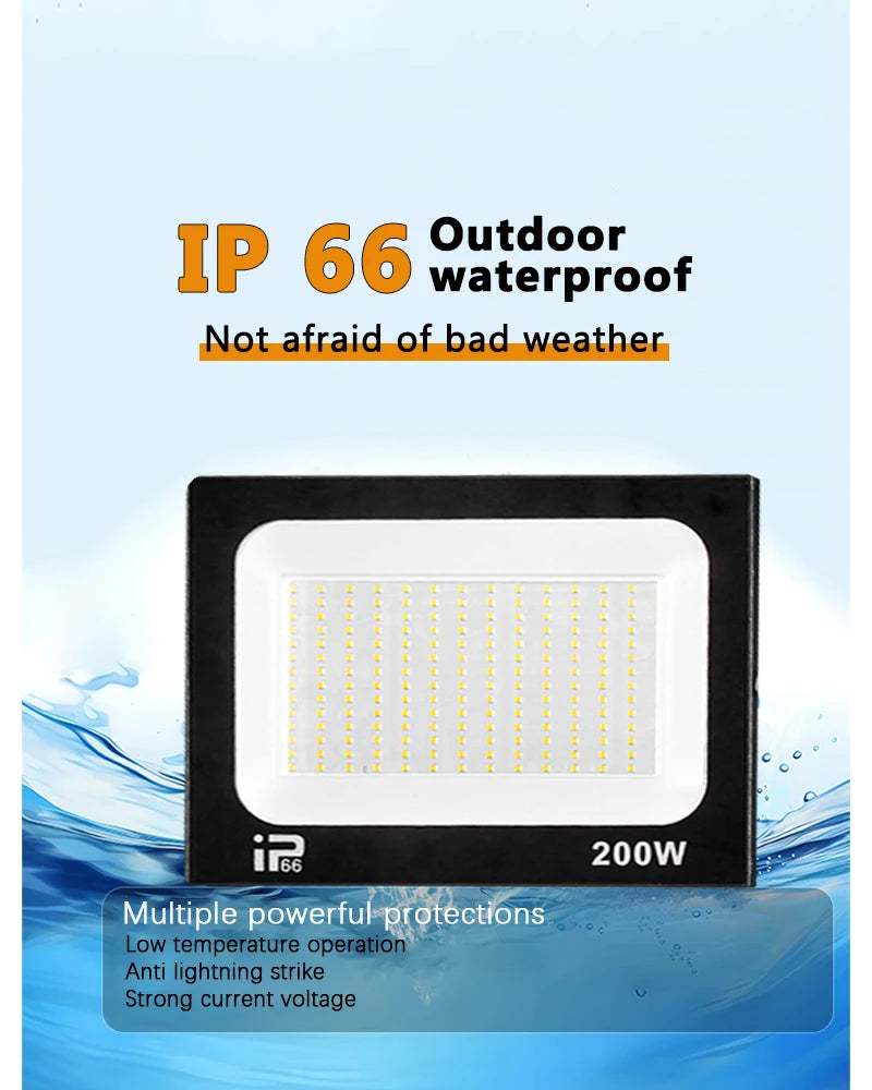 Reflector LED exterior IP66 – múltiples potencias para jardín y entrada