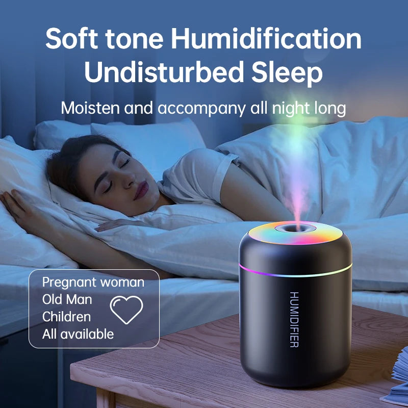 Mini humidificador USB 180ml – difusor de aroma eléctrico para auto y hogar