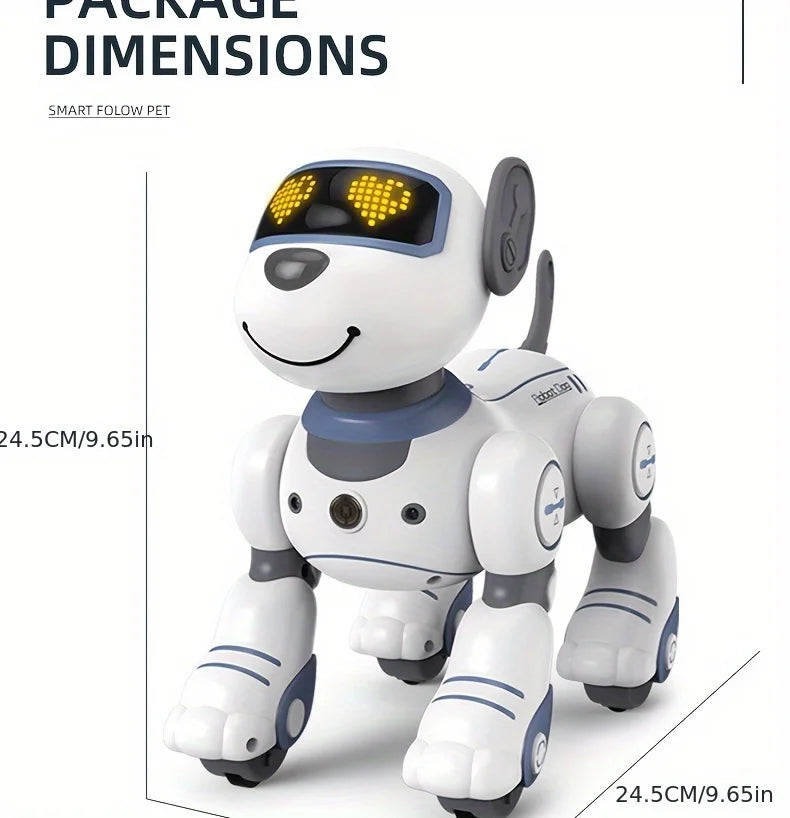Perro Robot Inteligente con Control Remoto - Canta, Baila y Sigue - Acrobacias Smart - Música Interactiva - Cachorro Programable - Regalo para Niños