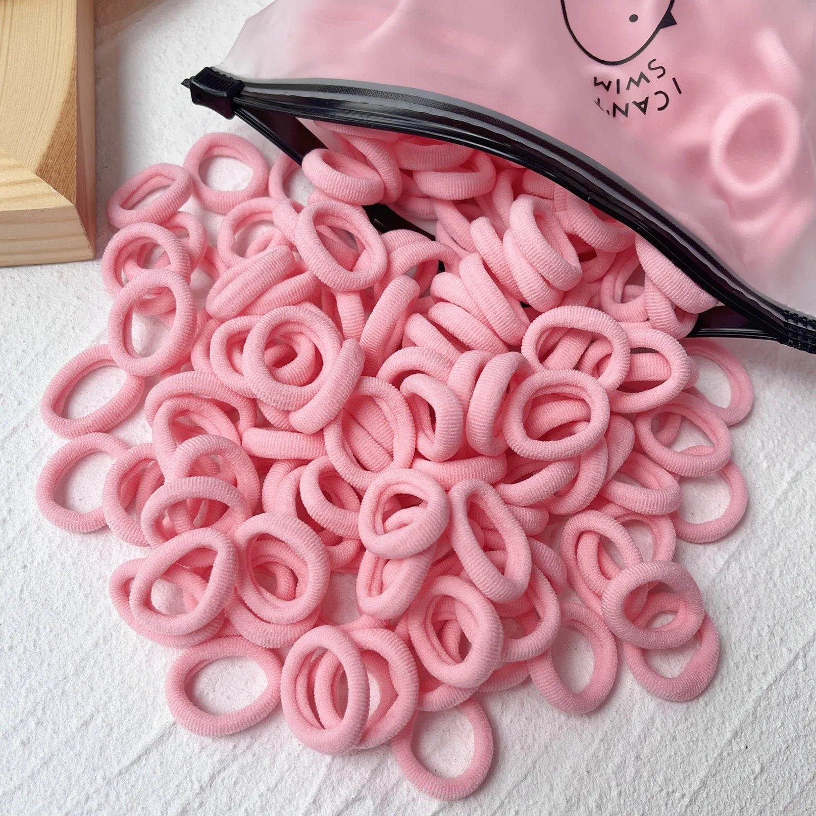 Set de 20/50 ligas elásticas para cabello – scrunchies y bandas de colores para niñas