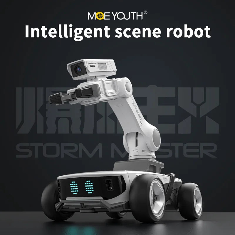 Auto Robot Storm X5 Inteligente RC - Reconocimiento Infrarrojo - Modos Programables - Blanco/Negro - Regalo Educativo para Niños