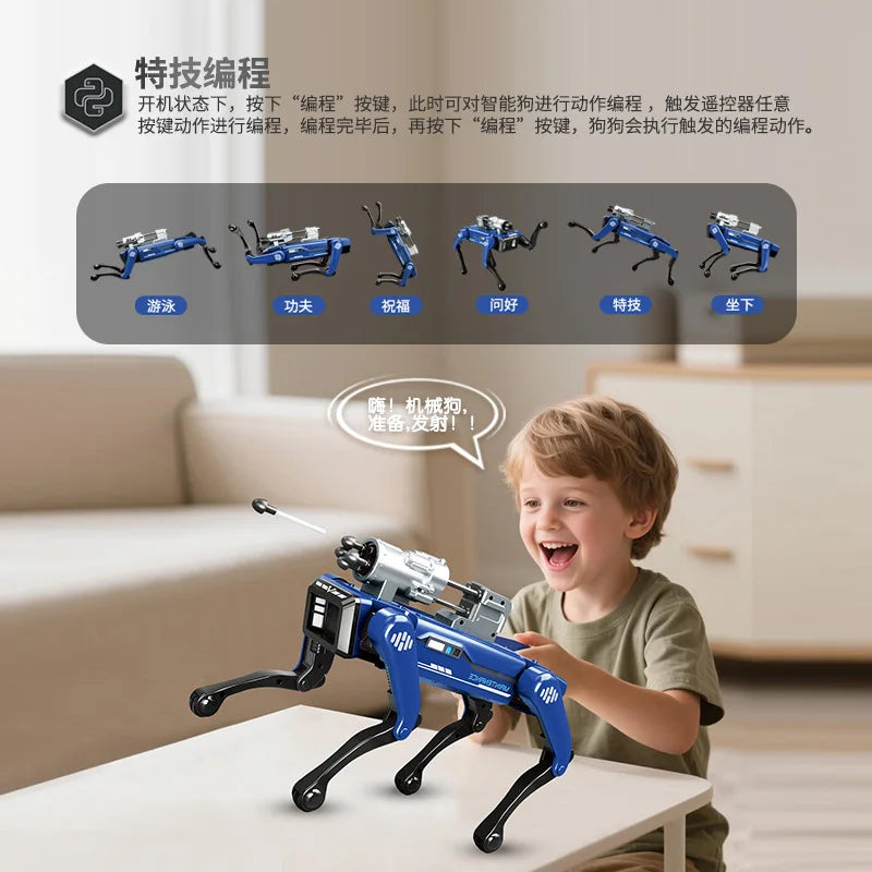 Perro Robot Bombero Inteligente con IA - Mascota Electrónica - Interacción por Voz - Control Remoto - Juguete para Niños