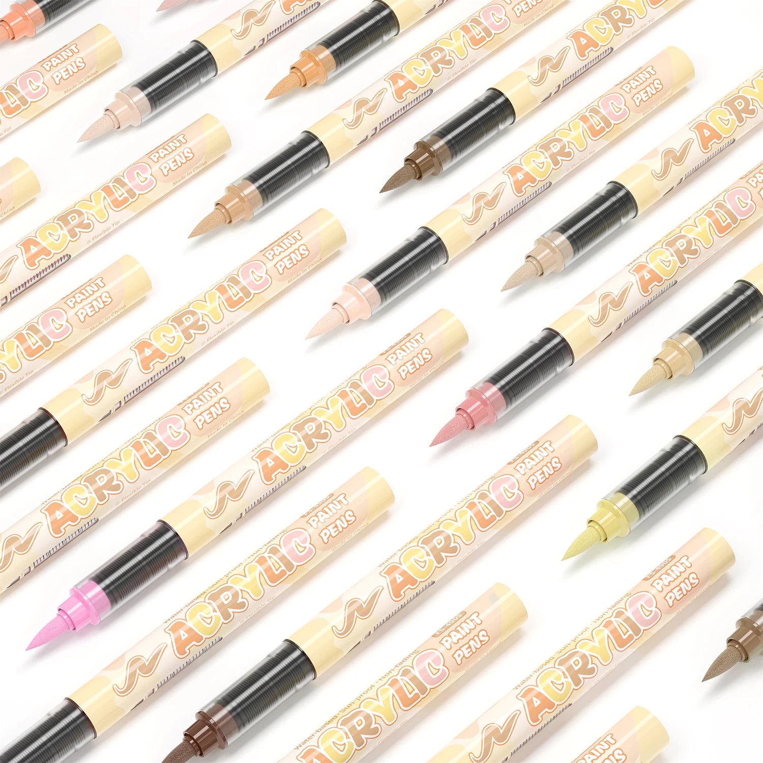 Set marcadores acrílicos tonos piel – punta suave y pintura rápida impermeable