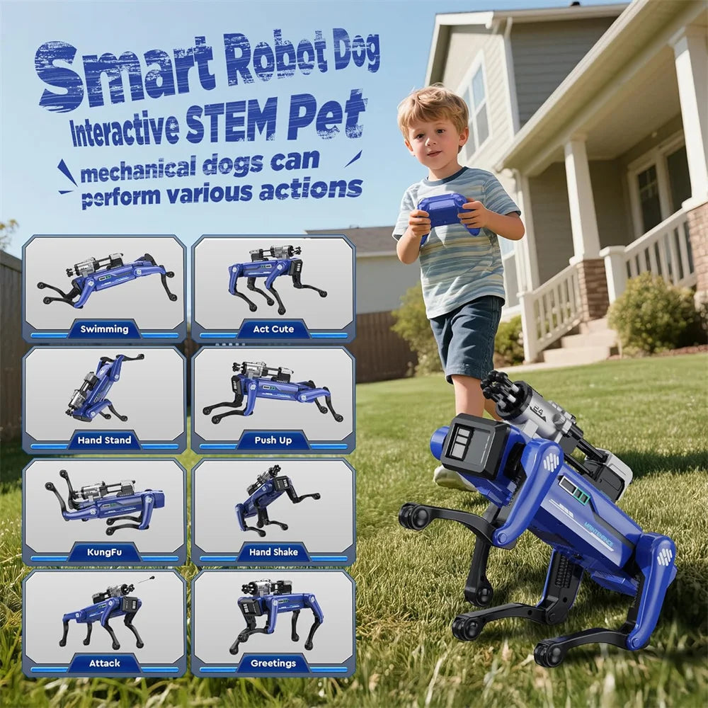 Perro Robot Acrobático con IA - Control por Voz y APP - Programable e Interactivo - Simulación Inteligente