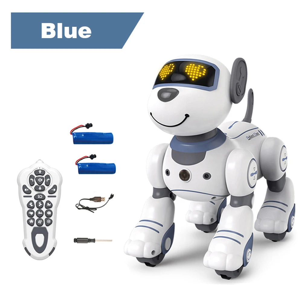 Perro Robot Inteligente con Control Remoto - Acrobacias Electrónicas - Comandos de Voz - Programable - Sensor Táctil - Música y Canciones - Juguete para Niños