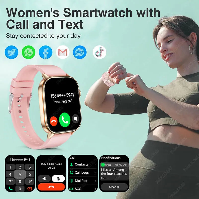 Smartwatch GPS mujer – pantalla 2.01", llamadas Bluetooth y resistente al agua