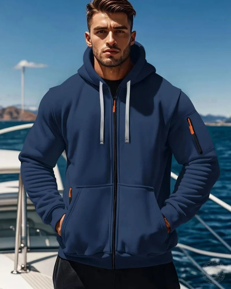 Hoodie hombre moderno – versátil con múltiples bolsillos y diseño simple