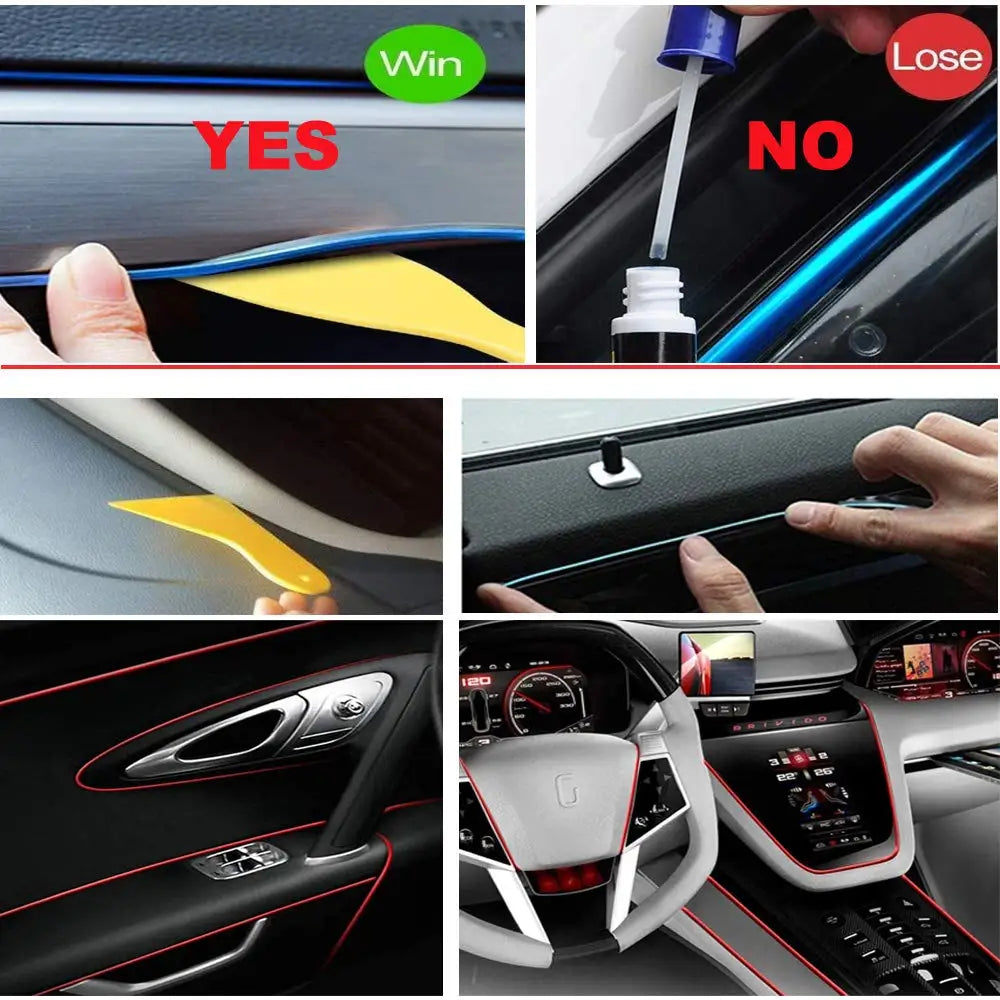 Tira LED interior para auto 5M – luz ambiental flexible y neón USB para decoración