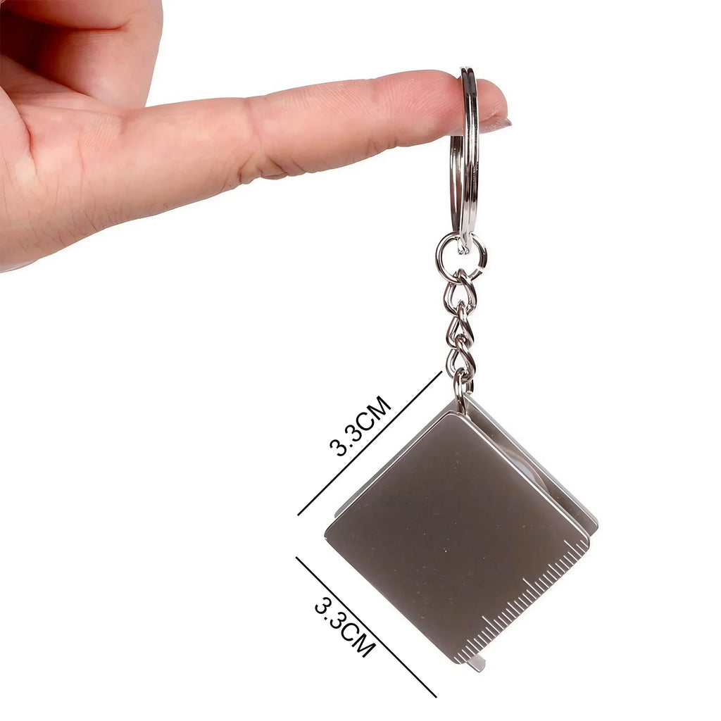 Cinta Métrica Mini Llavero - Acero Inoxidable - 1 Metro - Herramienta de Medición Multifuncional - Gadget Práctico Portátil