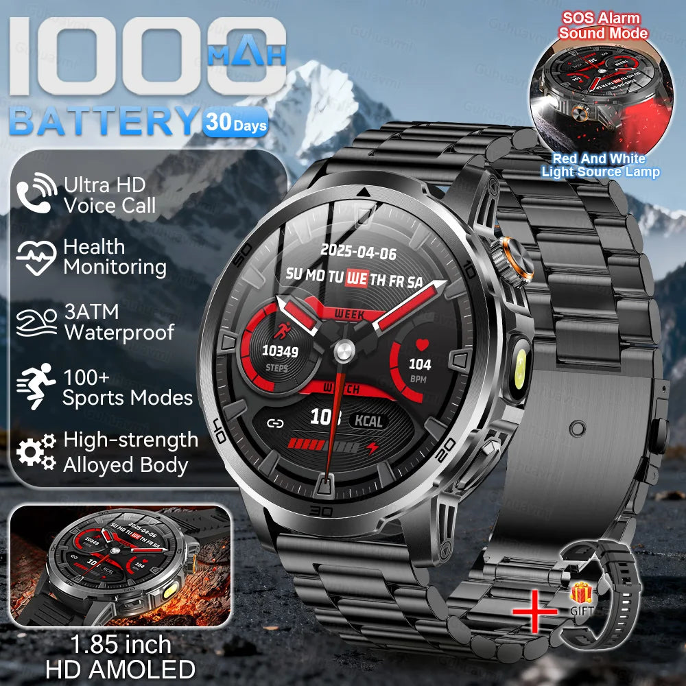 Smartwatch militar T-Rex 3 – pantalla AMOLED 466x466, batería 1000mAh y linterna