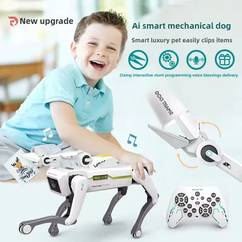Perro Robot Teeggi Inteligente RC con Pinza - Multifunción - Perro Mecánico Educativo - Juguete Biónico Smart - Regalo