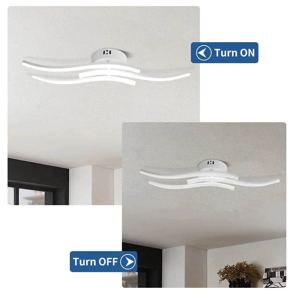 Lámpara de techo lineal – luz tricolor para living, dormitorio y comedor