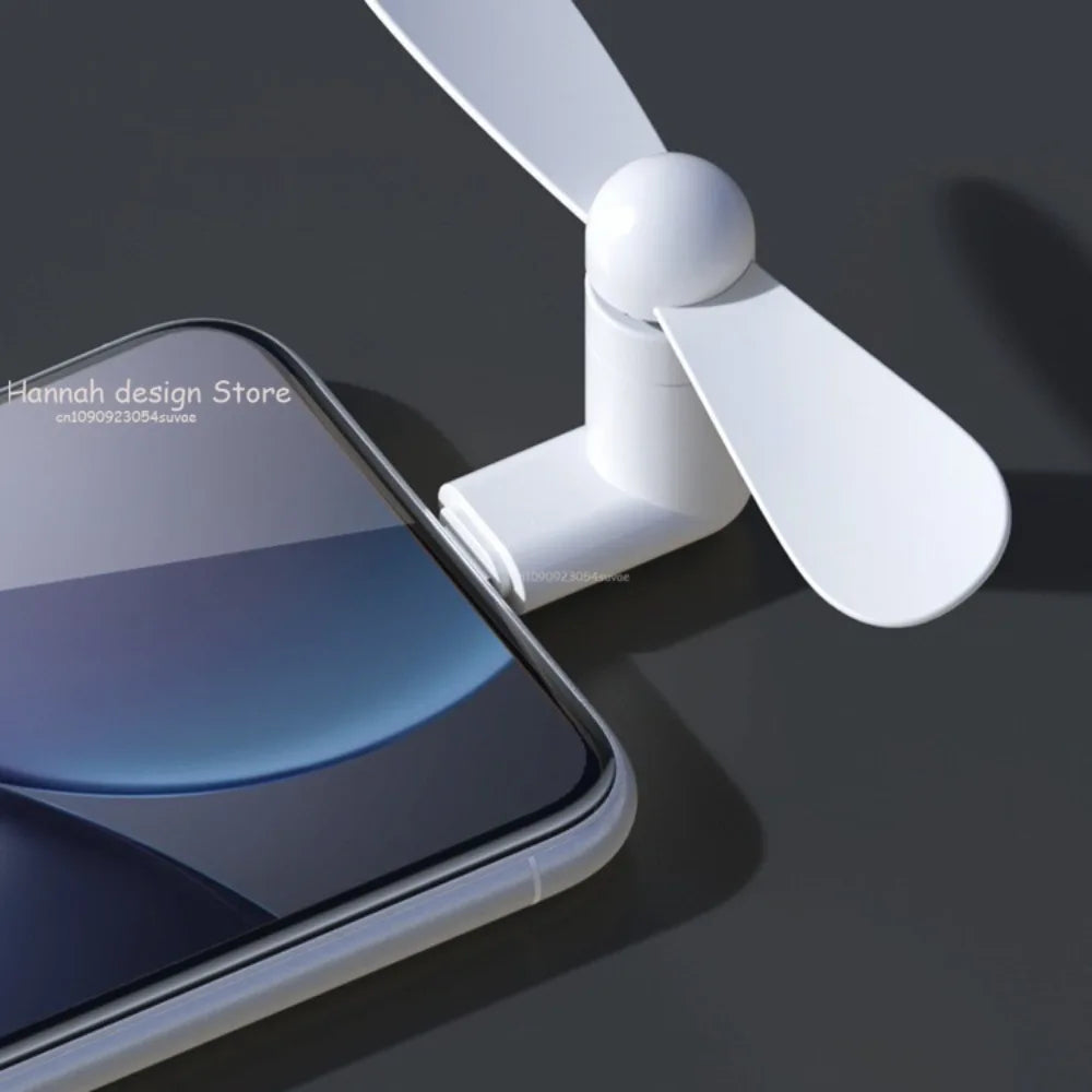 Mini Ventilador Portátil 2 en 1 Type-C y Micro USB, Enfriador de Mano para Celulares Android
