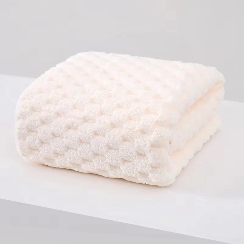 Toallas de baño grandes de coral fleece – gruesas, absorbentes y de secado rápido