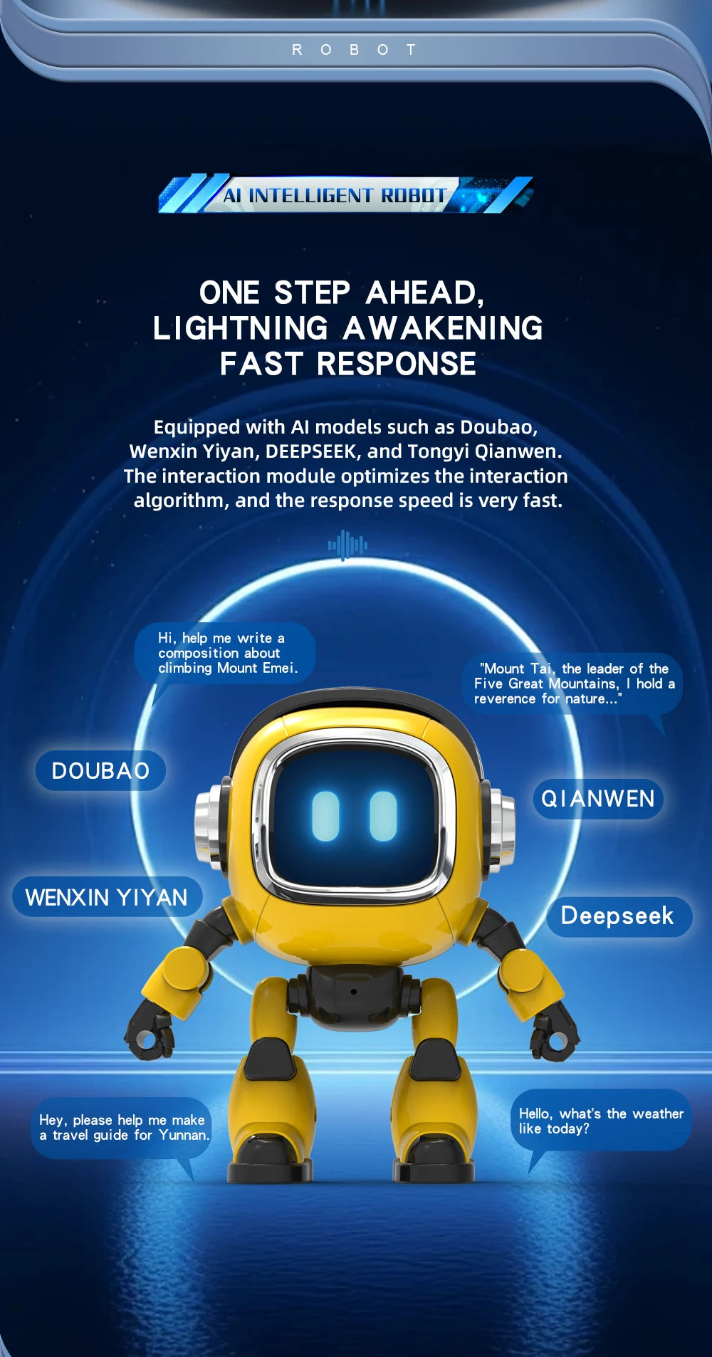 Robot DeepSeek AI Smart para Niños - Diálogo Interactivo por Voz - Juguete Educativo de Escritorio con Conversación Inteligente