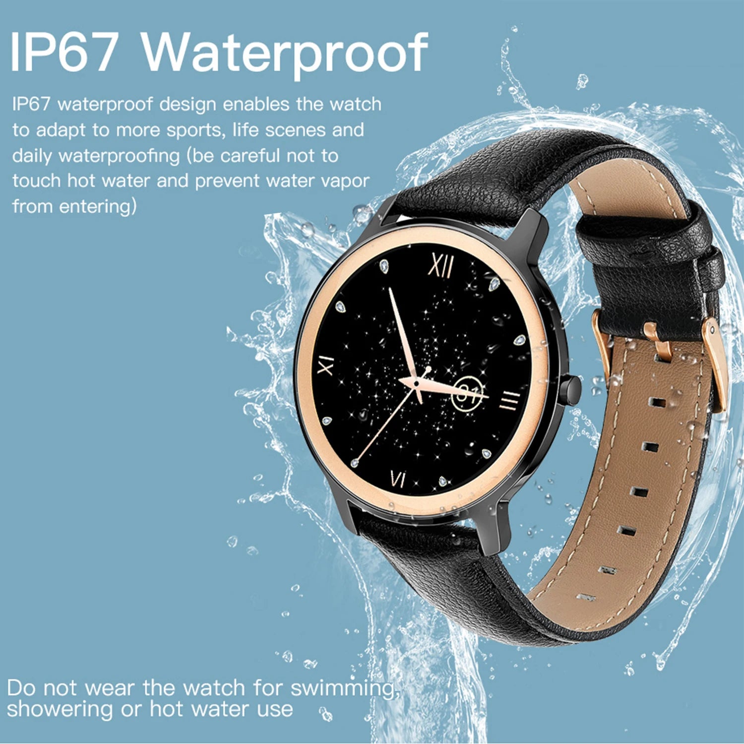 Smartwatch 1.69" – monitor de ritmo cardíaco, notificaciones y resistencia IP67