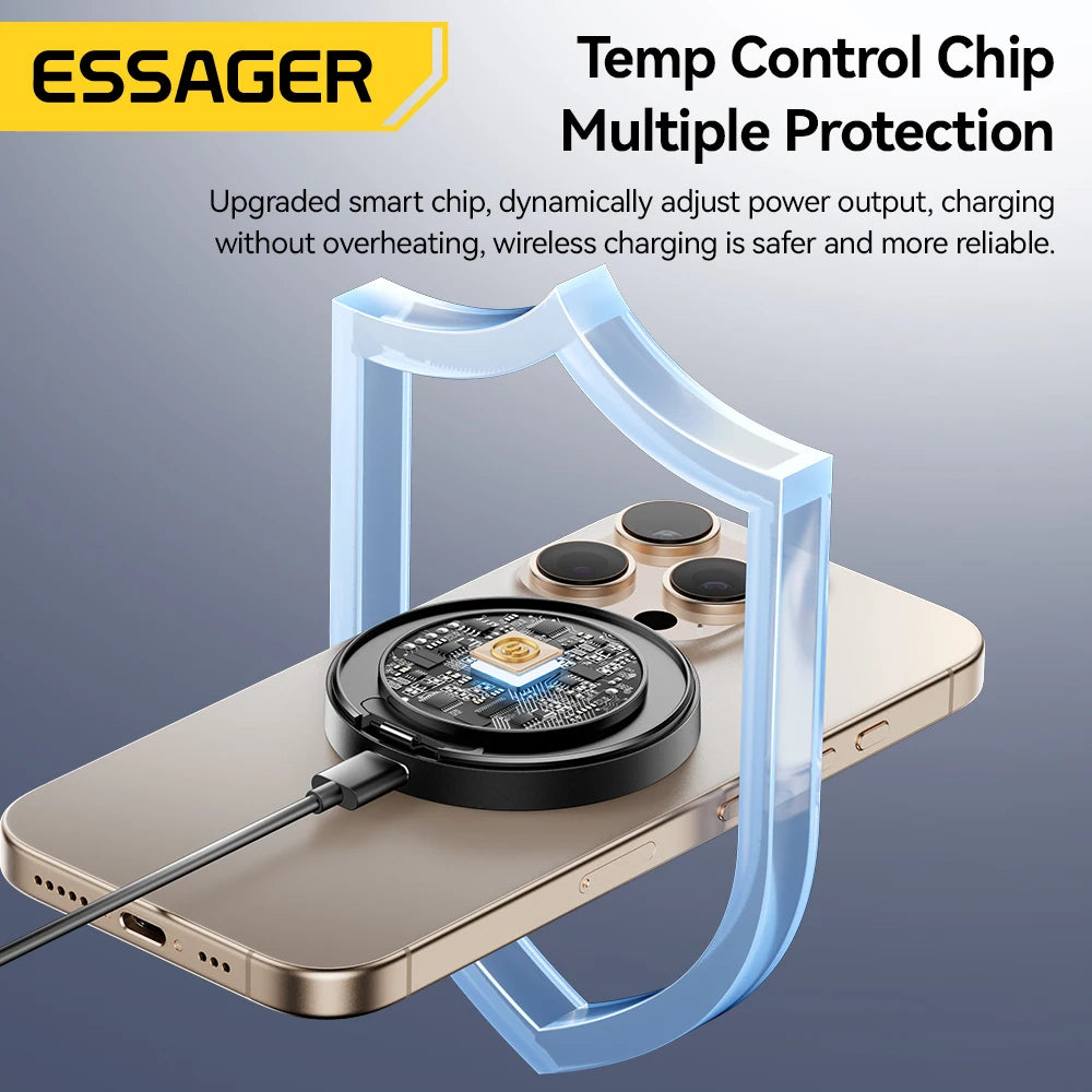 Cargador inalámbrico magnético Essager – 15W rápido con soporte para iPhone y AirPods
