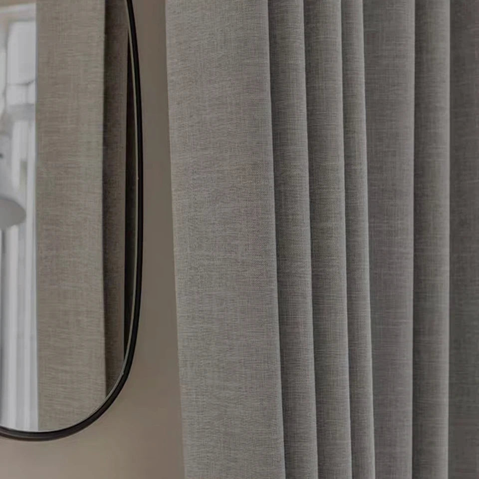 Cortinas blackout de lino Asazal – lujo moderno y opaco para living y dormitorio