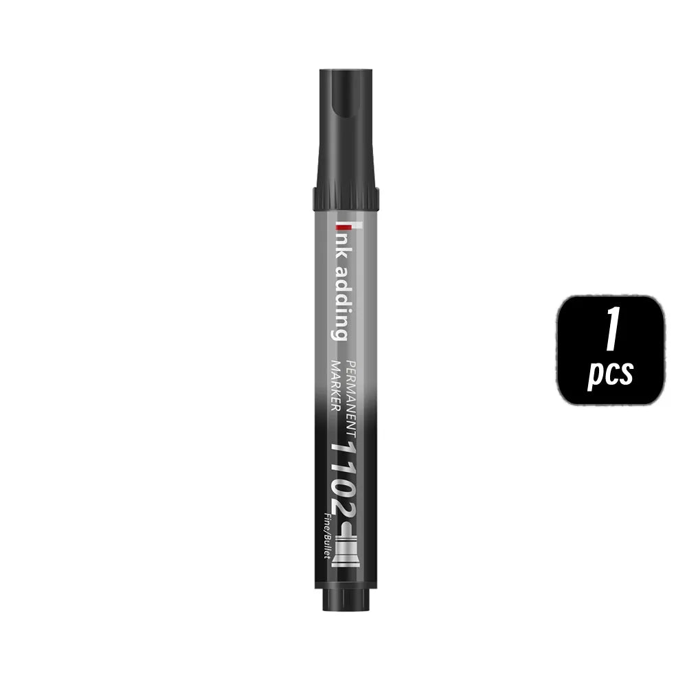 Set marcador permanente 2mm – tinta roja, azul y negra, punta fina y rápido secado