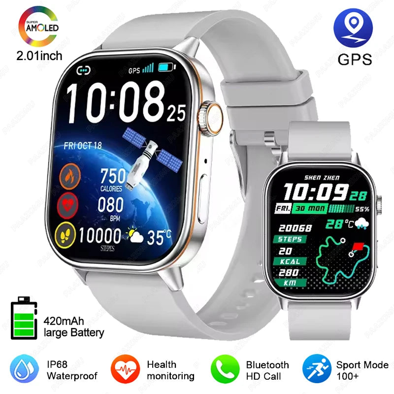 Smartwatch GPS mujer – pantalla 2.01", llamadas Bluetooth y resistente al agua