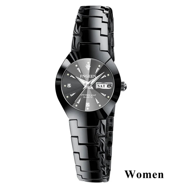Set de relojes FNGEEN 5808 para parejas – cuarzo, lujo y resistente al agua