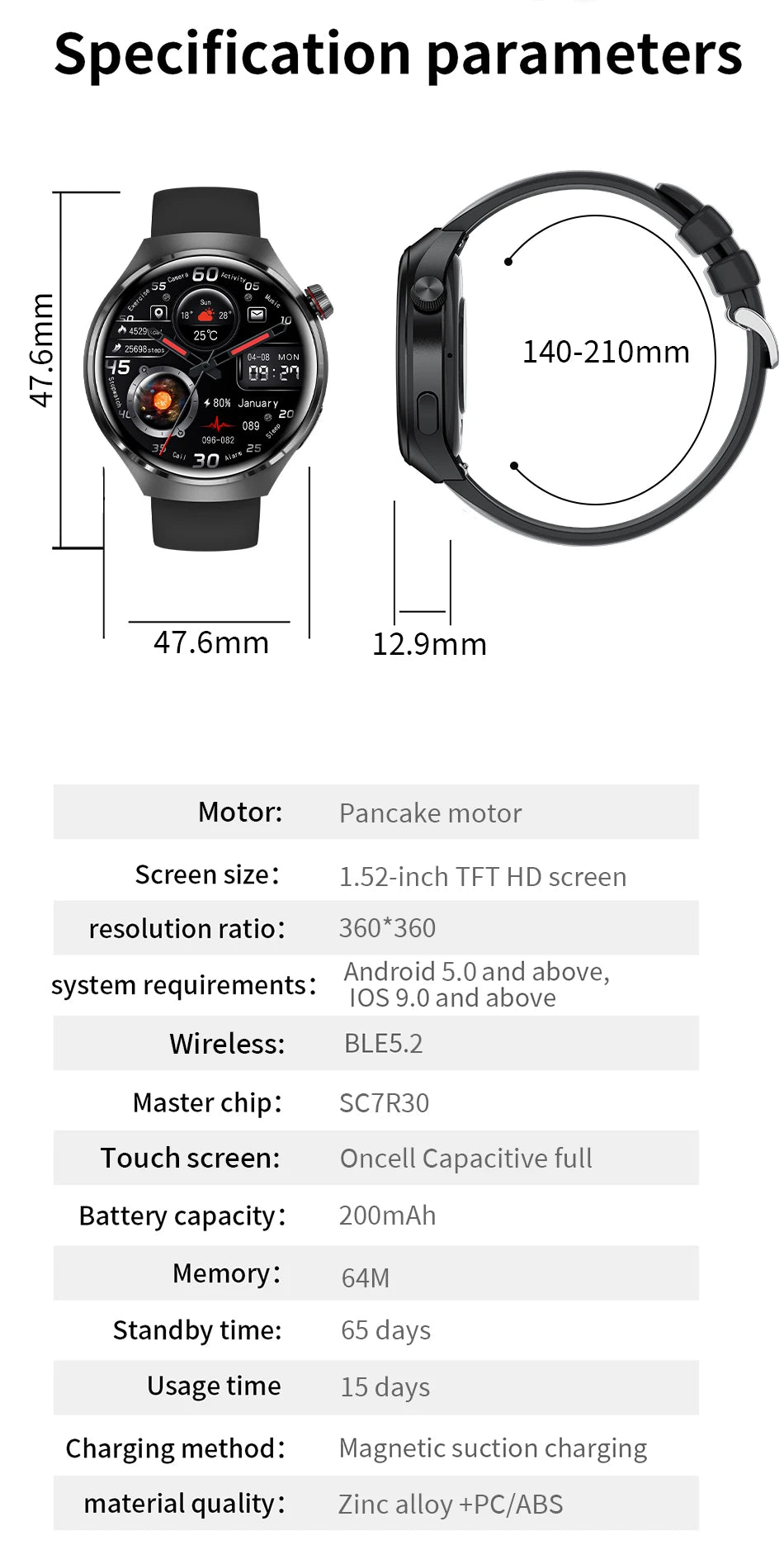 Smartwatch LIGE nuevo – pantalla HD 360*360, monitor de salud y llamadas Bluetooth