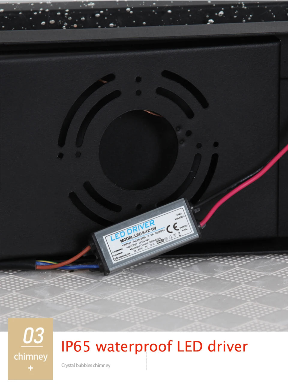 Lámpara LED de pared exterior IISINUO – aluminio con cristal, IP65 y resistente al agua