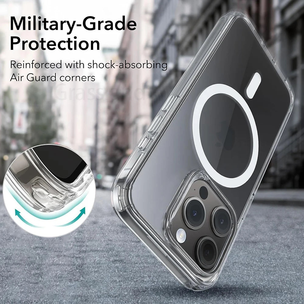 Funda transparente con carga magnética inalámbrica – compatible con MagSafe para iPhone