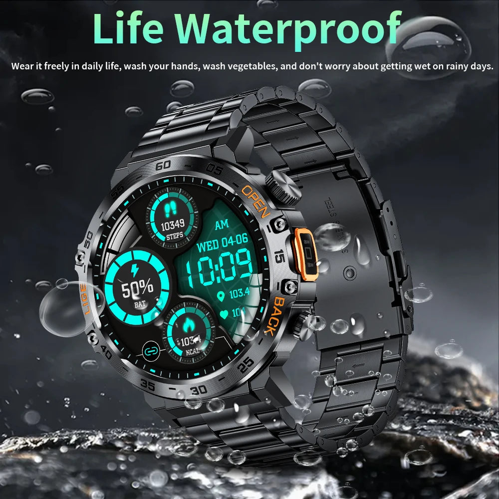 Smartwatch LIGE hombre – pantalla AMOLED HD 360*360, resistente al agua y linterna